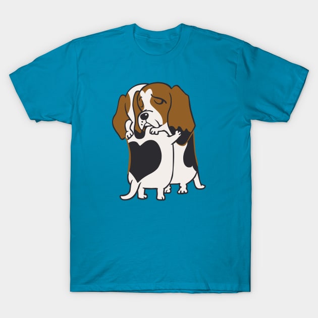 Basset Hound Hugs T-Shirt by huebucket